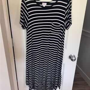 LuLaRoe Black and White Striped Top